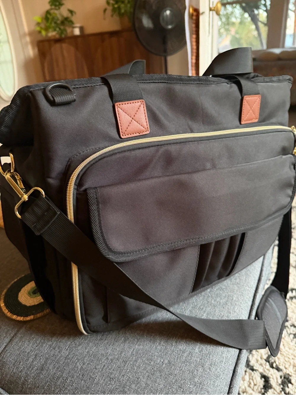 Black Crossbody Shoulder laptop Bag